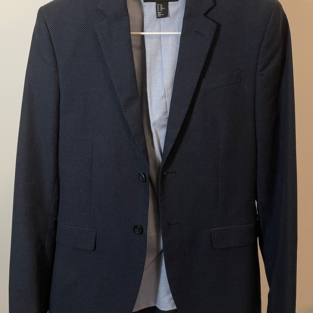 Polka Dot Blazer Jacket Navy 36R slim fit